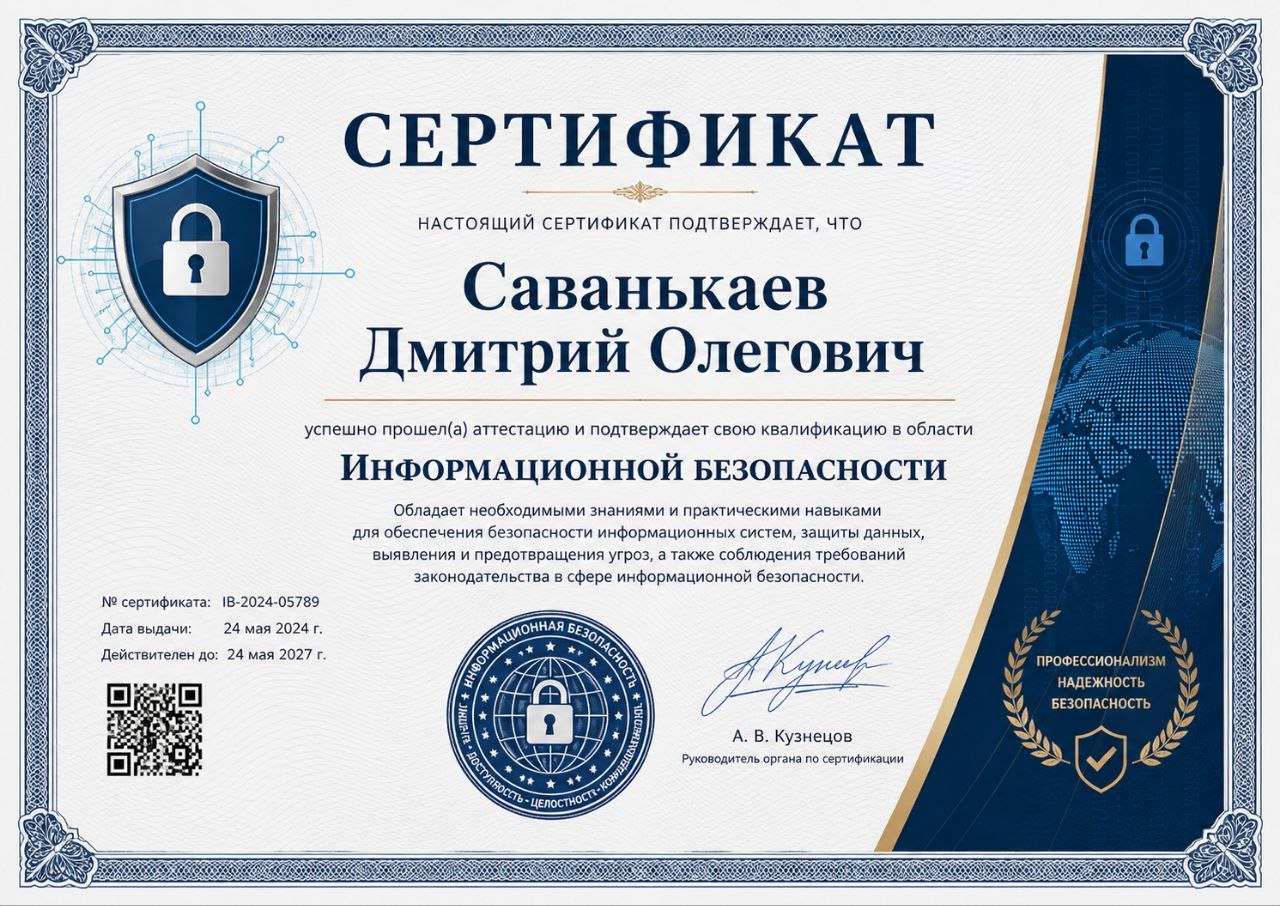 Сертификат повышения квалификации мастера SPTech24